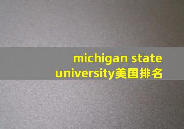 michigan state university美国排名